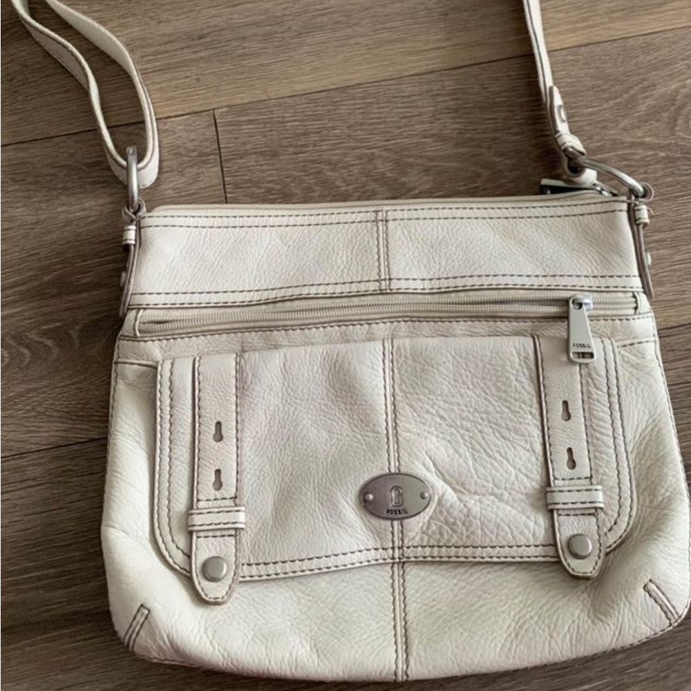 Fossil cream Genuine Leather Crossbody Shoulder Bag